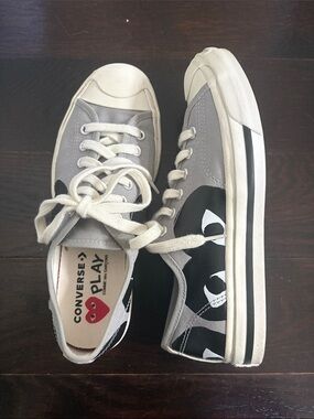 Limited Edition Converse x Comme des Garcons Grey Low-Top Sneakers
